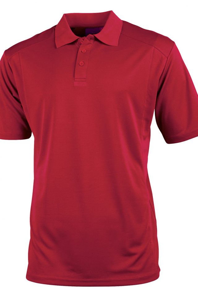 Men's Bamboo Charcoal Eco Fabric Short Sleeve Polo - Ruby - Uniform Edit