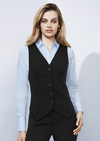 Women's Cool Stretch Peaked Vest - Black - Uniform Edit