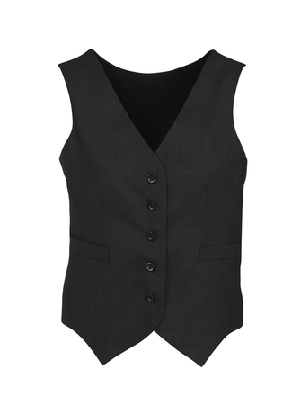 Women's Comfort Wool Stretch Peaked Vest - Black - Uniform Edit
