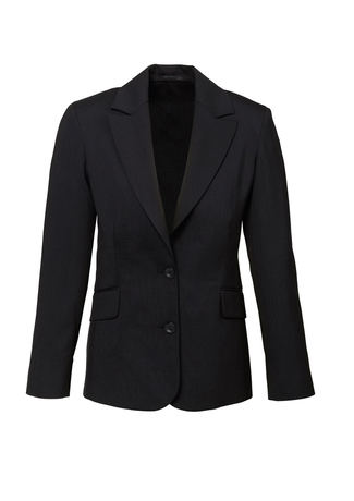 Women's Comfort Wool Stretch Suiting Longline Jacket - Black - Uniform Edit