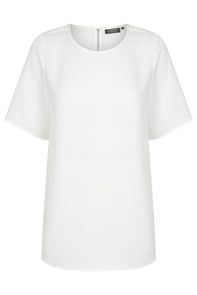 Taylor Blouse - Short Sleeve Soft Top Ivory
