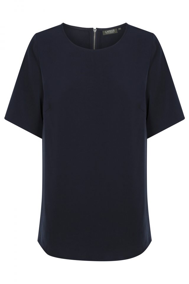 Taylor Blouse - Short Sleeve Soft Top Navy - Uniform Edit