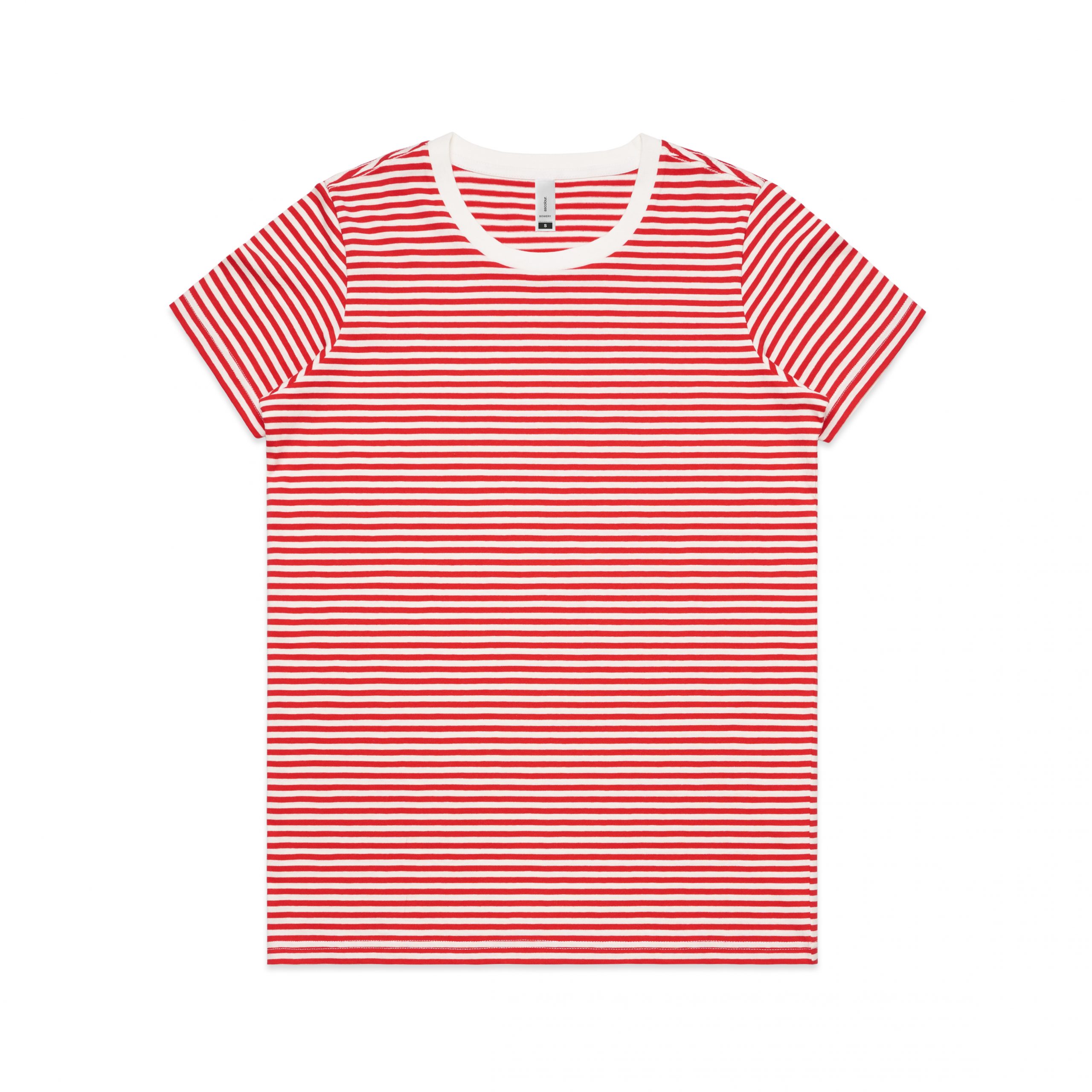 Men's AS Colour Bowery Stripe Tee - Red - Uniform Edit