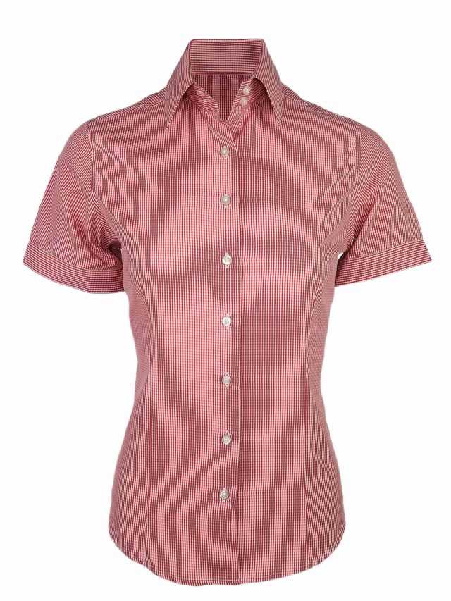 Red Mini Gingham Check Shirt Short 