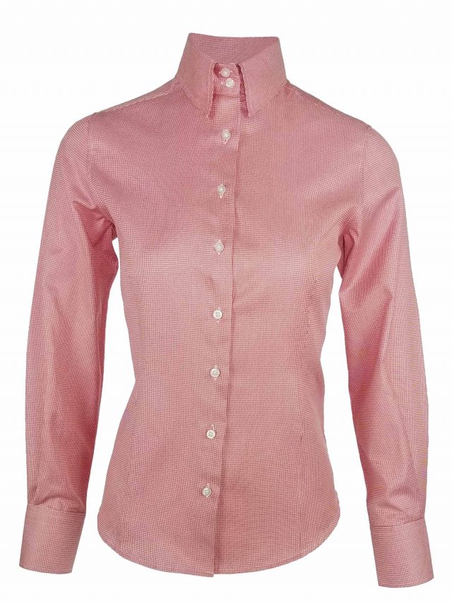 Women's Wilson Shirt Red Houndstooth Long Sleeve Uniform Edit