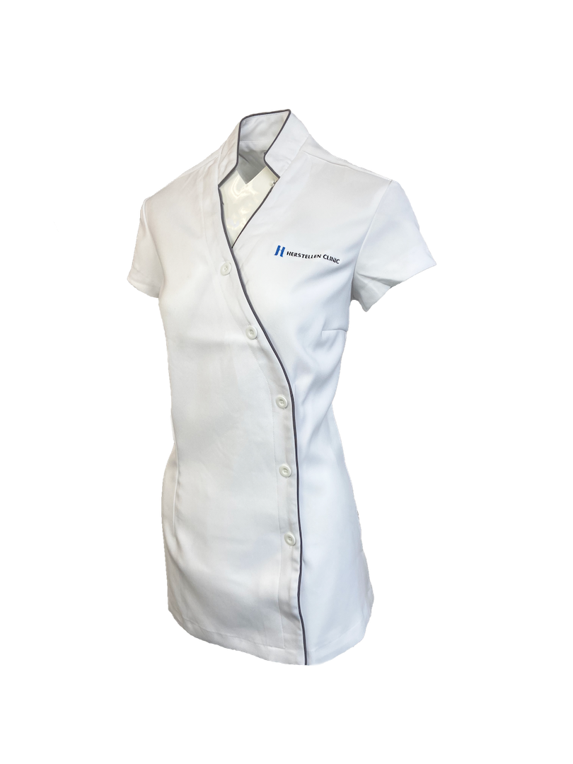 Black and White Classic Uniform Design for Modern Medispa