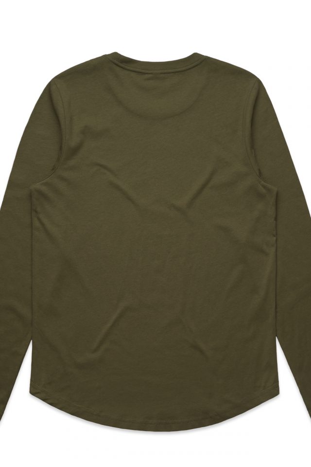 Women's AS Colour Curved Long Sleeve Tee - Army - Image 6