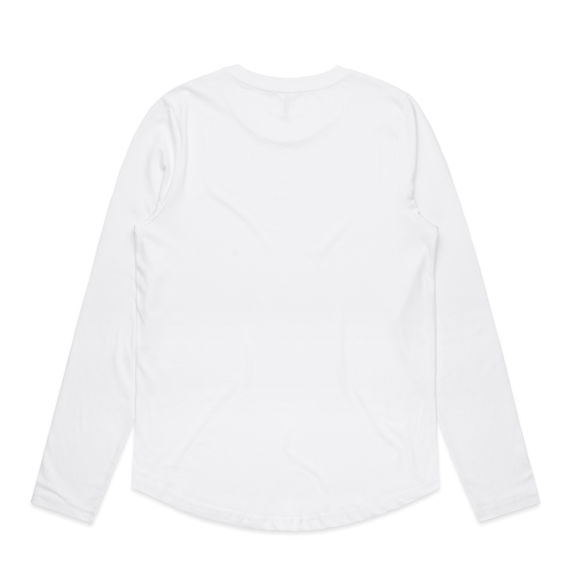 Women's AS Colour Curved Long Sleeve Tee - White - Uniform Edit