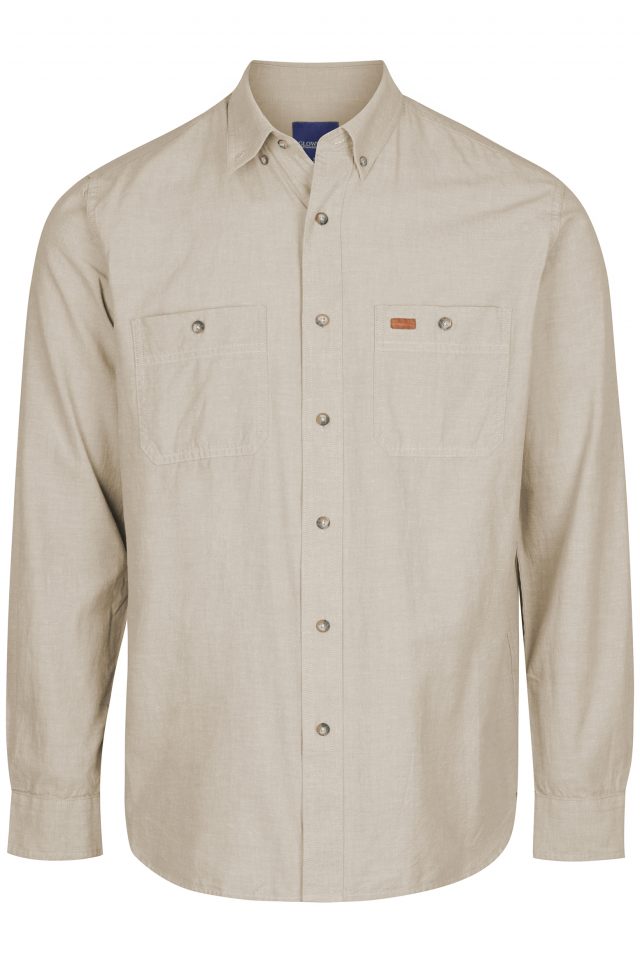 The Iconic Gloweave Chambray Shirt - Sand | The Uniform Edit