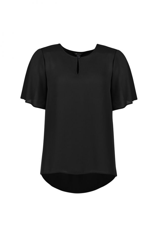 Vienna Short Sleeve Blouse - Black - Uniform Edit