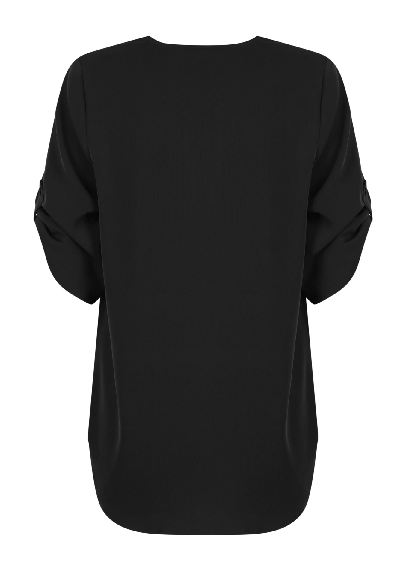 Reece Half Sleeve V-Neck Top - Black - Uniform Edit