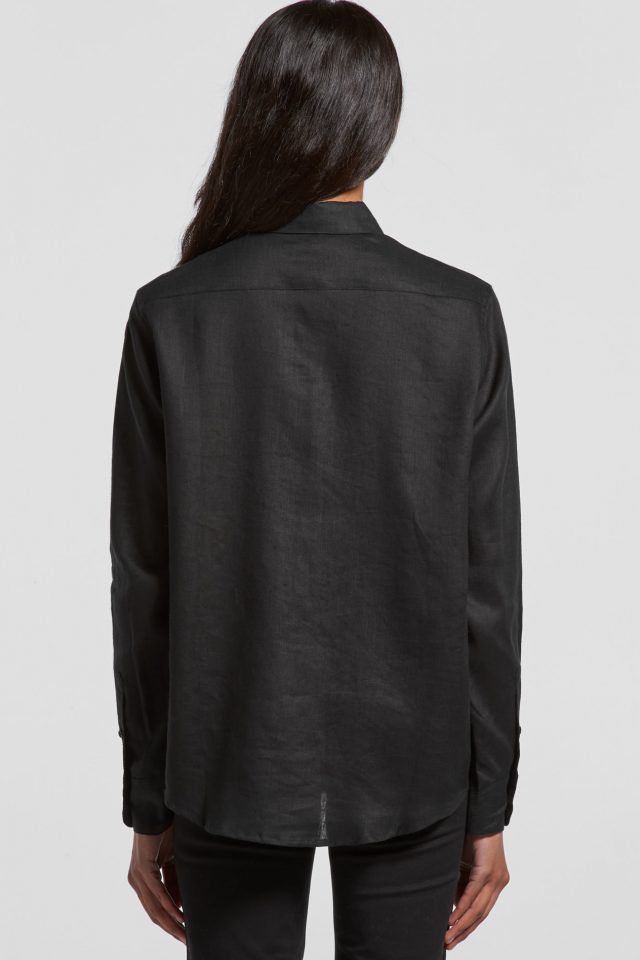 Women's AS Colour Linen Long Sleeve Shirt - White - Image 6
