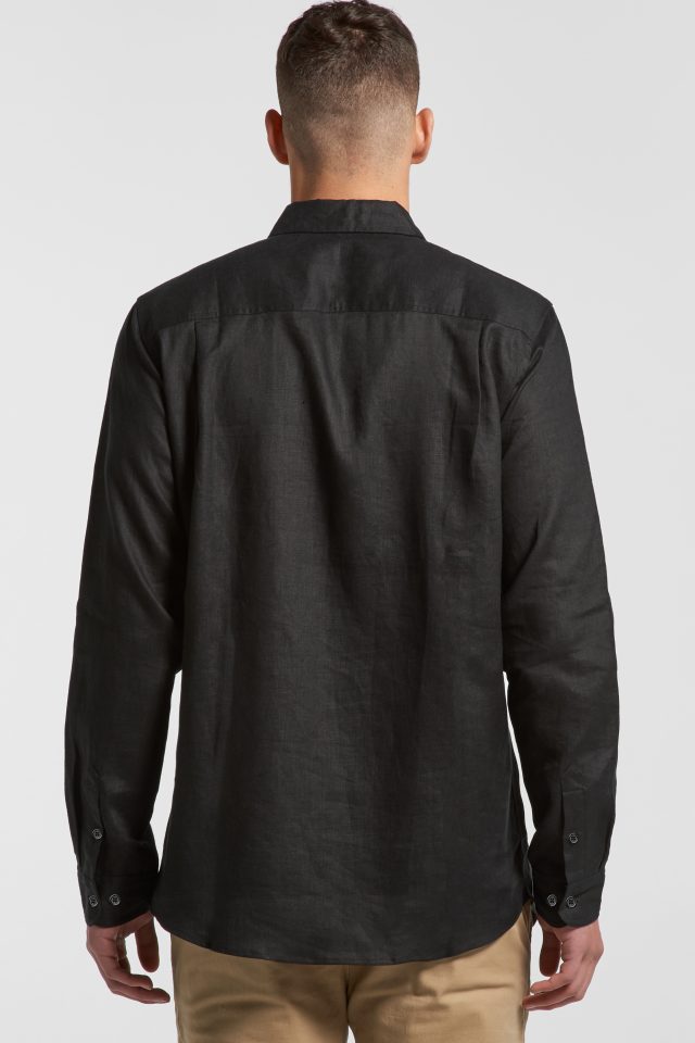 Men's AS Colour Linen Long Sleeve Shirt - Clay - Image 3