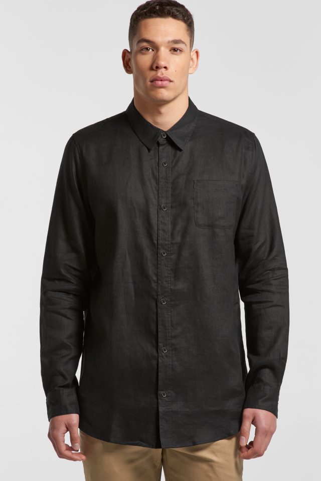 Men's AS Colour Linen Long Sleeve Shirt - Clay - Image 5