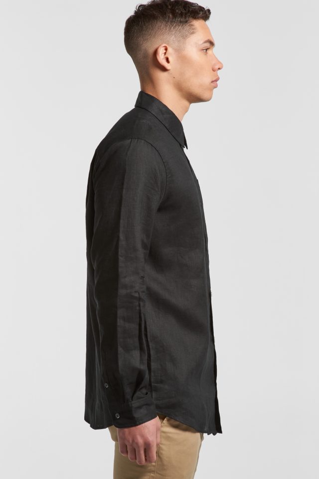 Men's AS Colour Linen Long Sleeve Shirt - Clay - Image 6