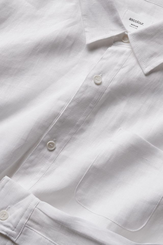 Women's AS Colour Linen Long Sleeve Shirt - White - Image 4