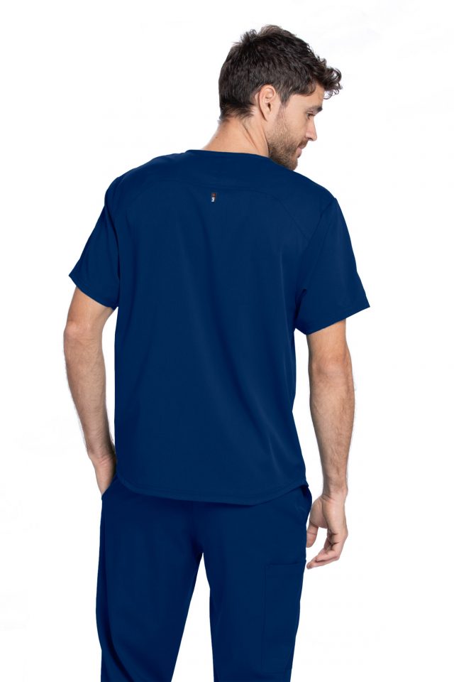 Mens Grey's Anatomy Stretch Wesley Scrub Top - Indigo - Image 4