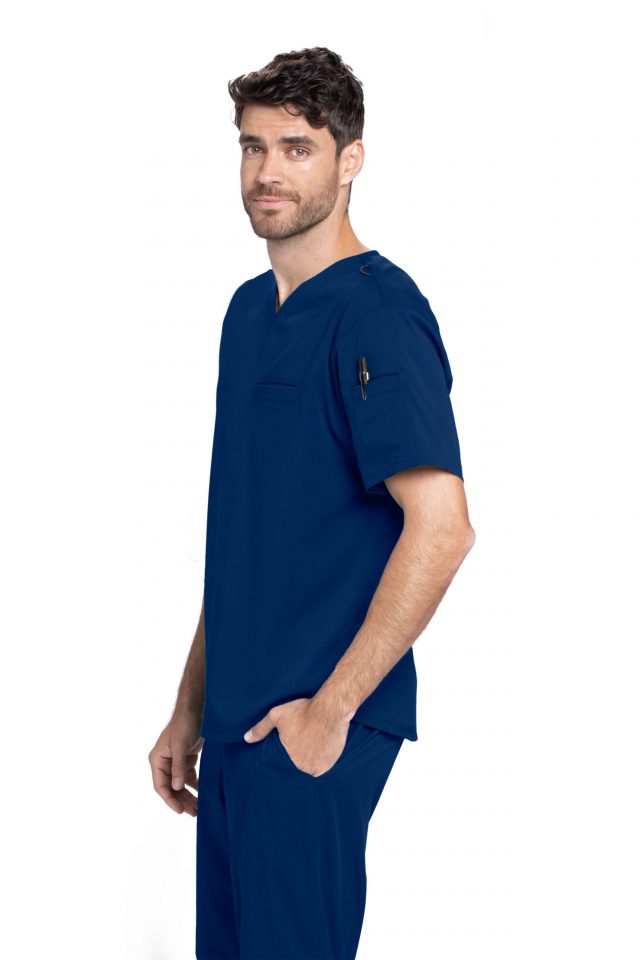 Mens Grey's Anatomy Stretch Wesley Scrub Top - Indigo