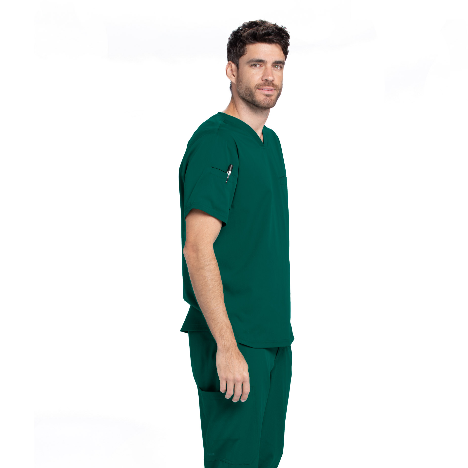 Mens Grey’s Anatomy Stretch Wesley Scrub Top – Hunter - The Uniform Edit