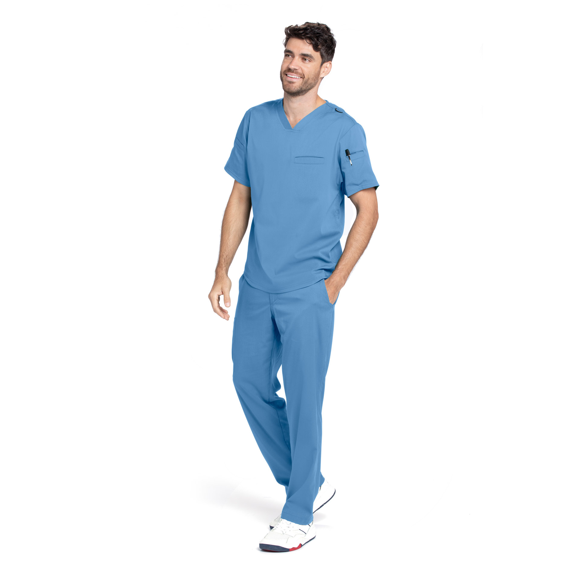 Mens Grey’s Anatomy Stretch Wesley Scrub Top – Ciel - The Uniform Edit