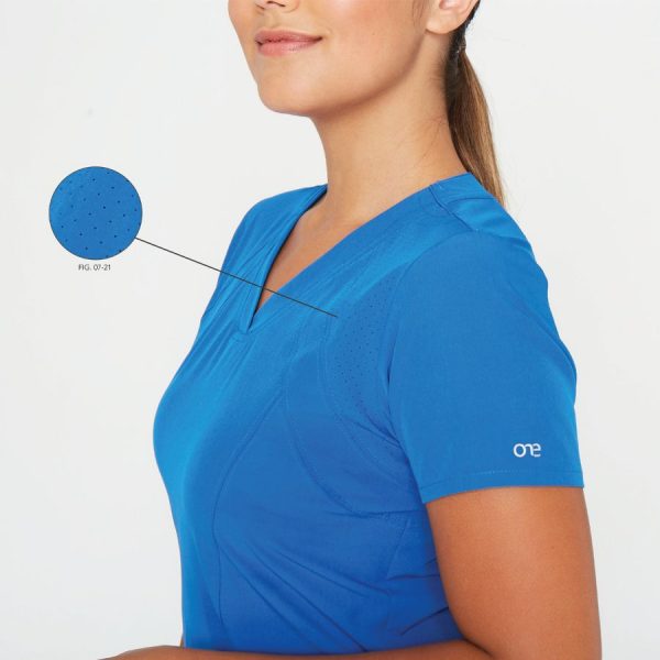 Ladies Barco One Racer Scrub Top Cobalt Uniform Edit