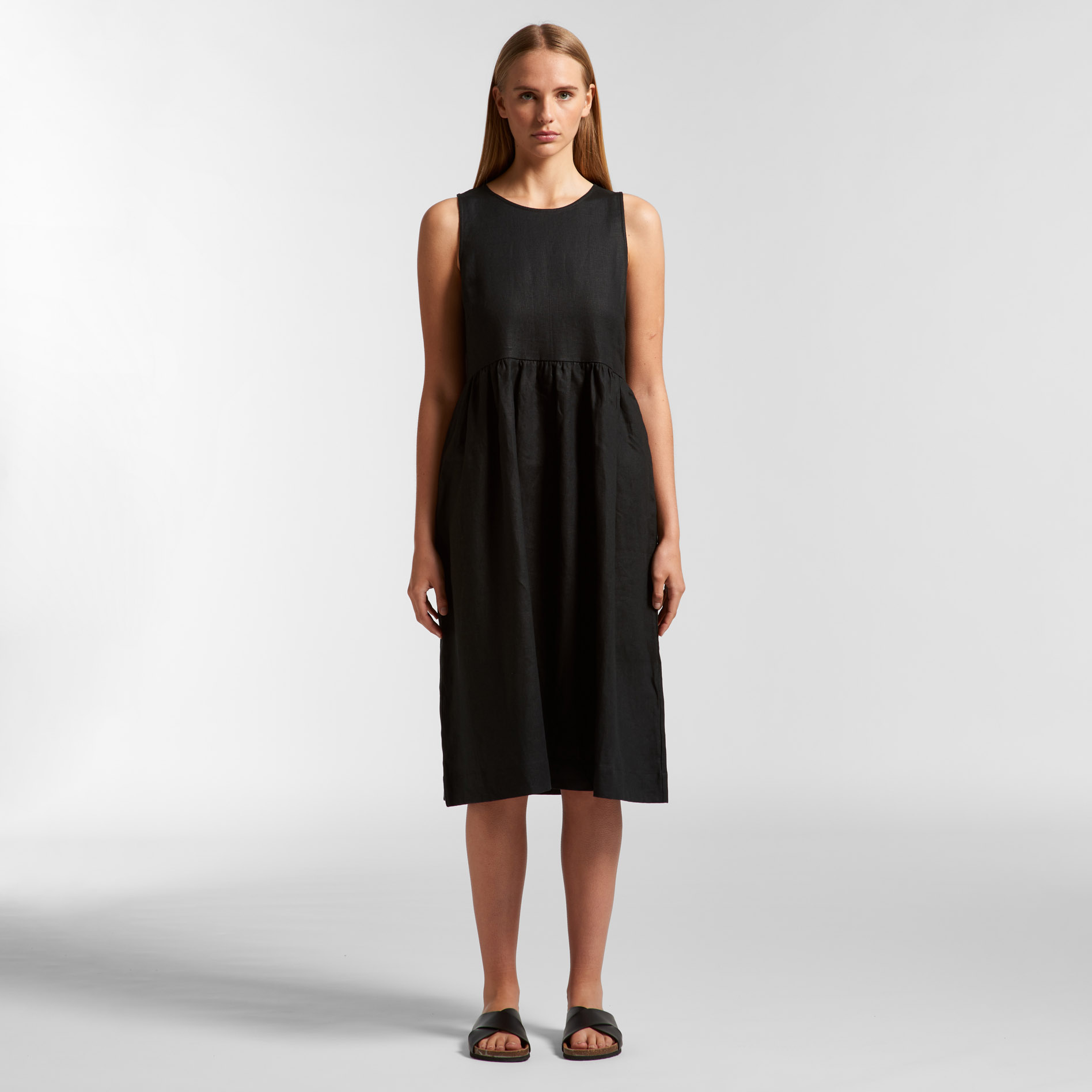 Women's AS Colour Linen Dress - Eucalyptus - Uniform Edit