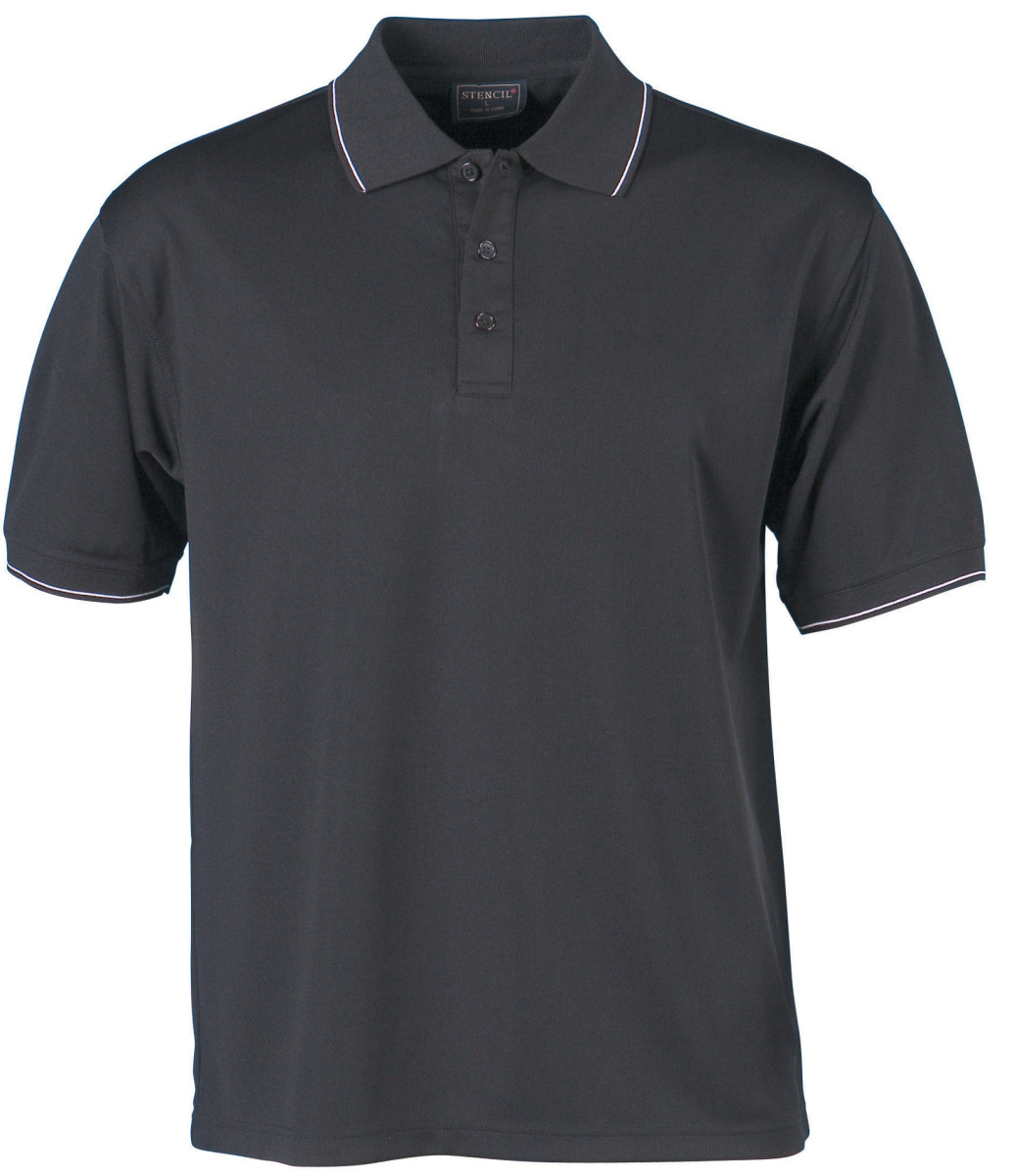 Mens Lightweight Cool Dry Polo Shirts - Black and White Beige | The ...