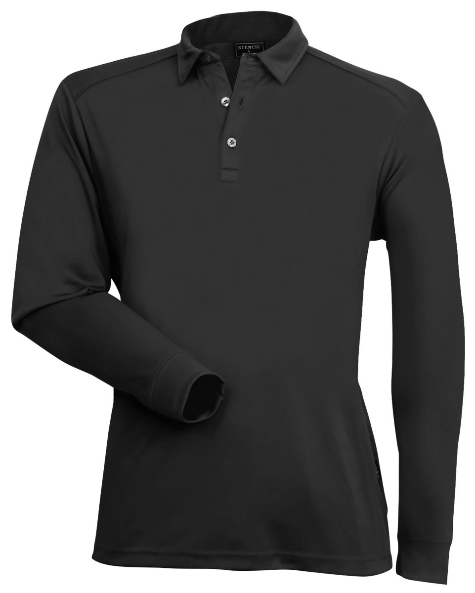 Mens Long Sleeve Freshen Polo Shirts - Charcoal | The Uniform Edit