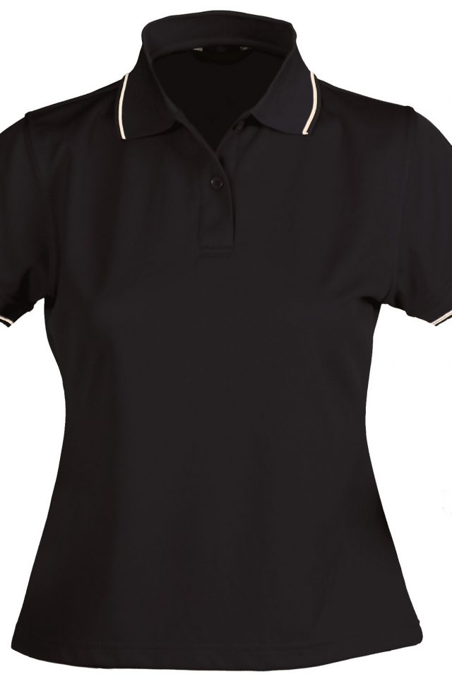 Women's Lightweight Cool Dry Polo - Black and White | The Uniform Edit