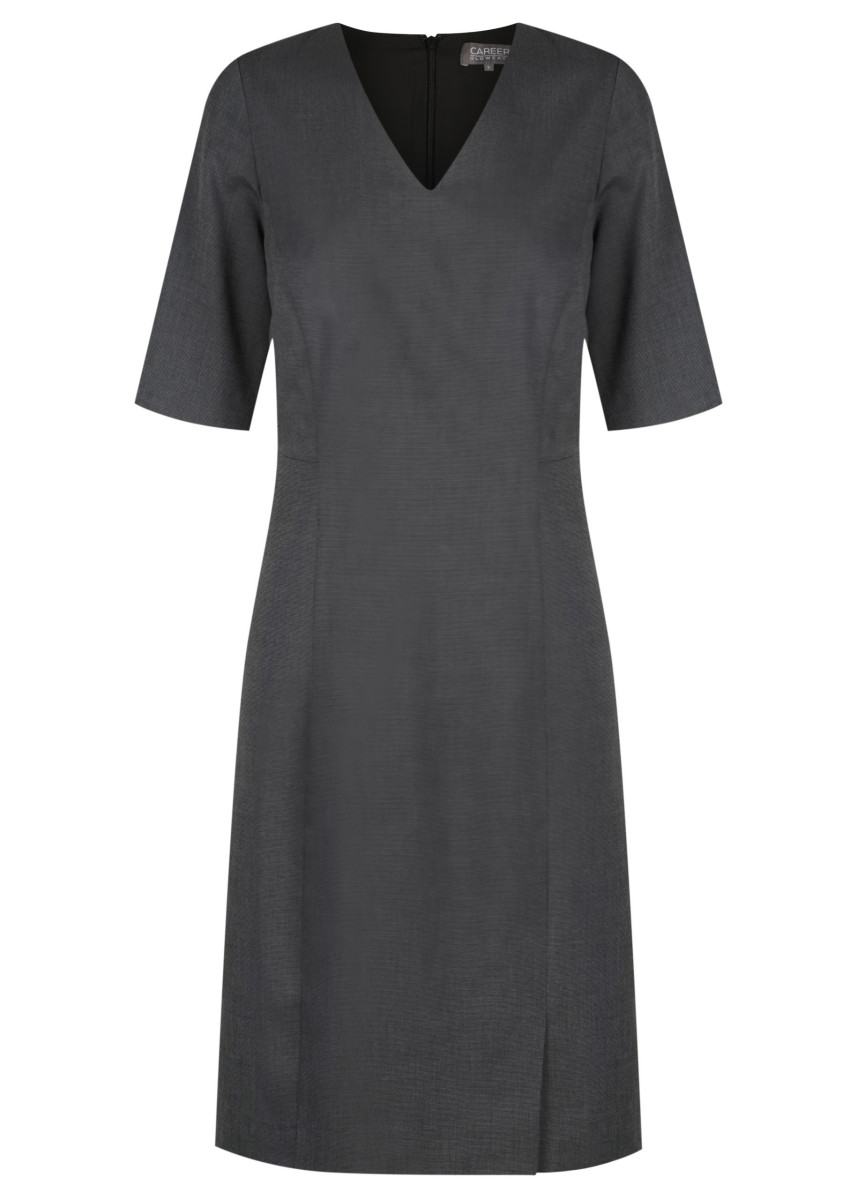 Elliot Short Sleeve Dress - Charcoal - Uniform Edit