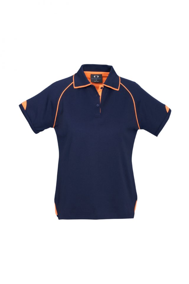 Women's Fusion Polo - Navy and Fluo Orange