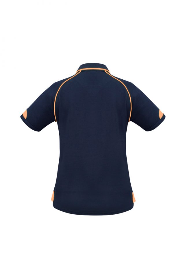 Women's Fusion Polo - Navy and Fluo Orange - Image 3