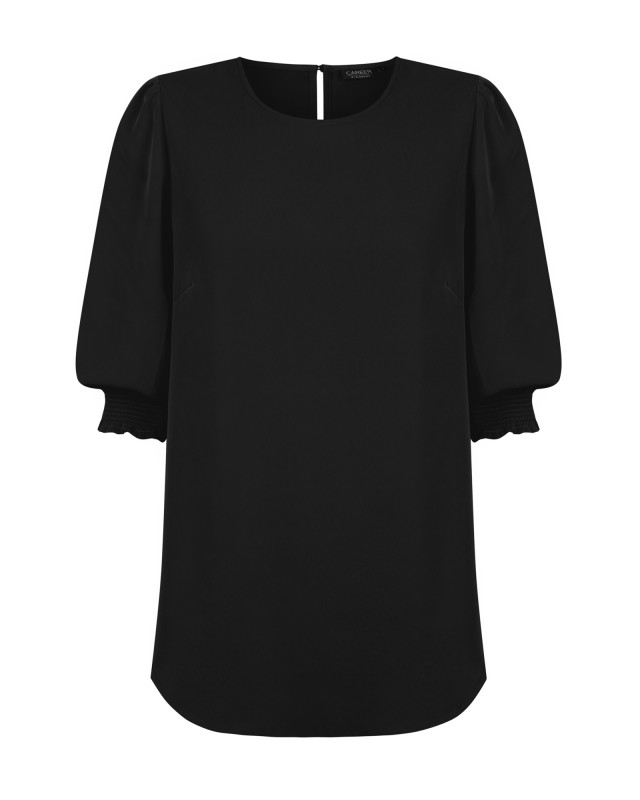 Women's Lola 3/4 Sleeve Shirred Cuff Top Black