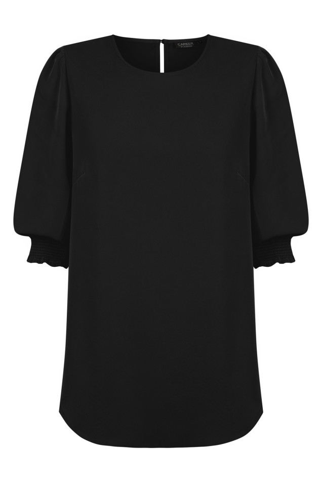 Women's Lola 3/4 Sleeve Shirred Cuff Top Black