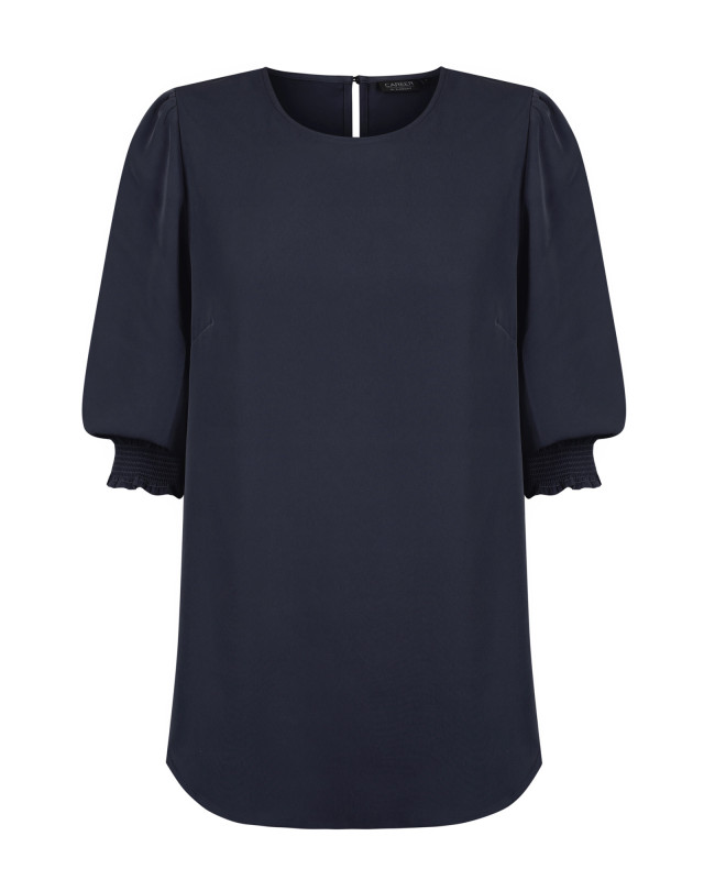 Women's Lola 3/4 Sleeve Shirred Cuff Top Navy