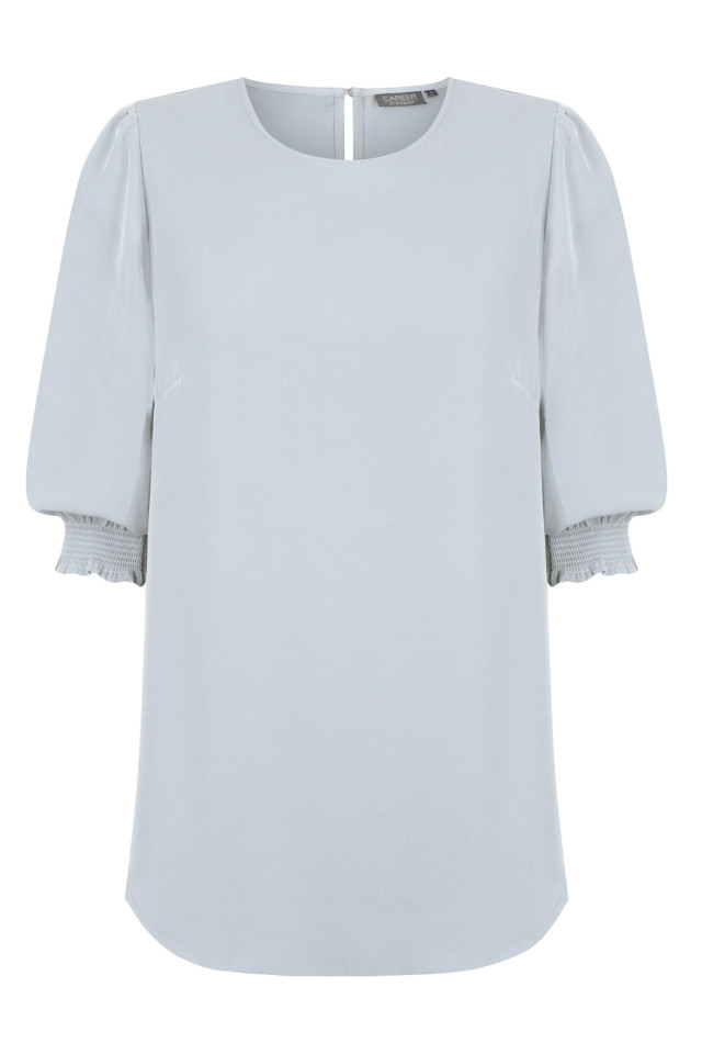 Women's Lola 3/4 Sleeve Shirred Cuff Top Silver