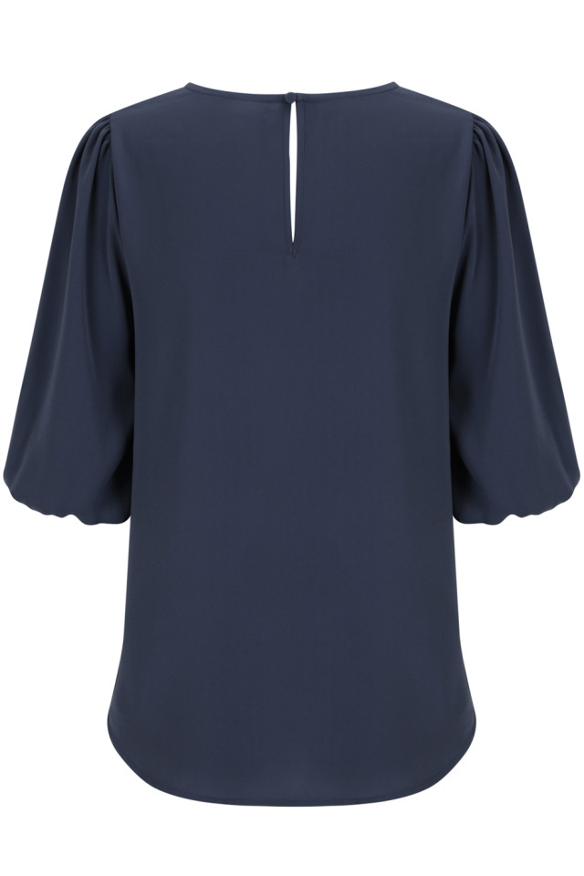 Women's Poppy Puff Sleeve Top Navy - Image 2