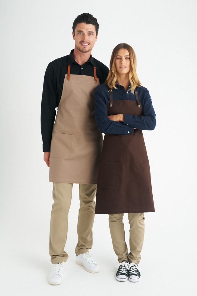 Unisex Luca Bib Apron Black - Image 2