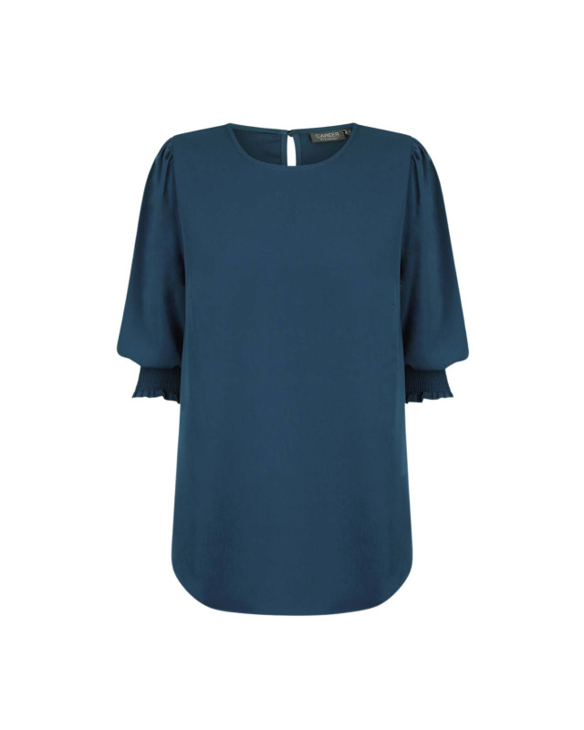 Women's Lola 3/4 Sleeve Shirred Cuff Top Ocean