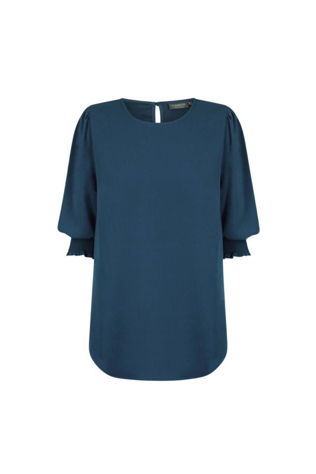 Women's Lola 3/4 Sleeve Shirred Cuff Top Ocean