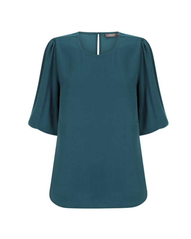 Women's Poppy Puff Sleeve Top Peacock