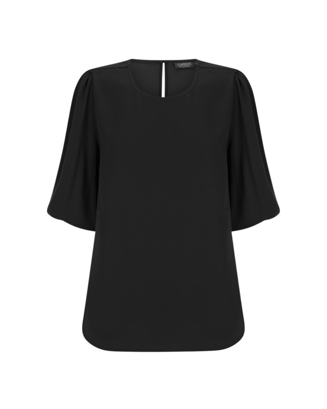 Women's Poppy Puff Sleeve Top Black