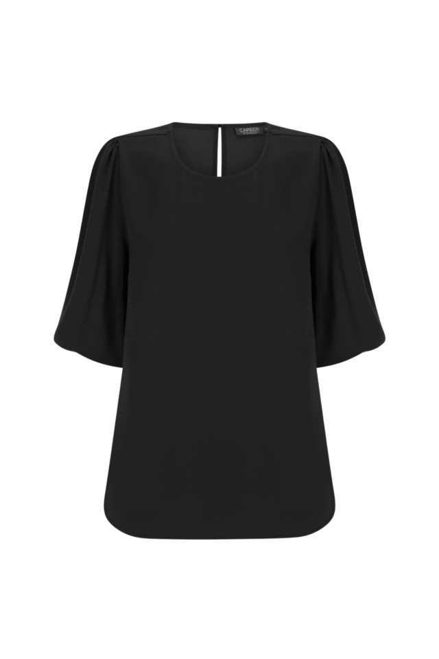 Women's Poppy Puff Sleeve Top Black