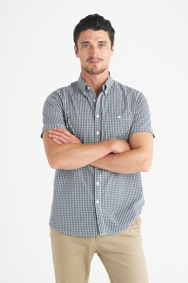 Men’s Miller Short Sleeve Shirt Navy/White - Image 2