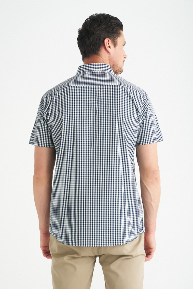 Men’s Miller Short Sleeve Shirt Navy/White - Image 3