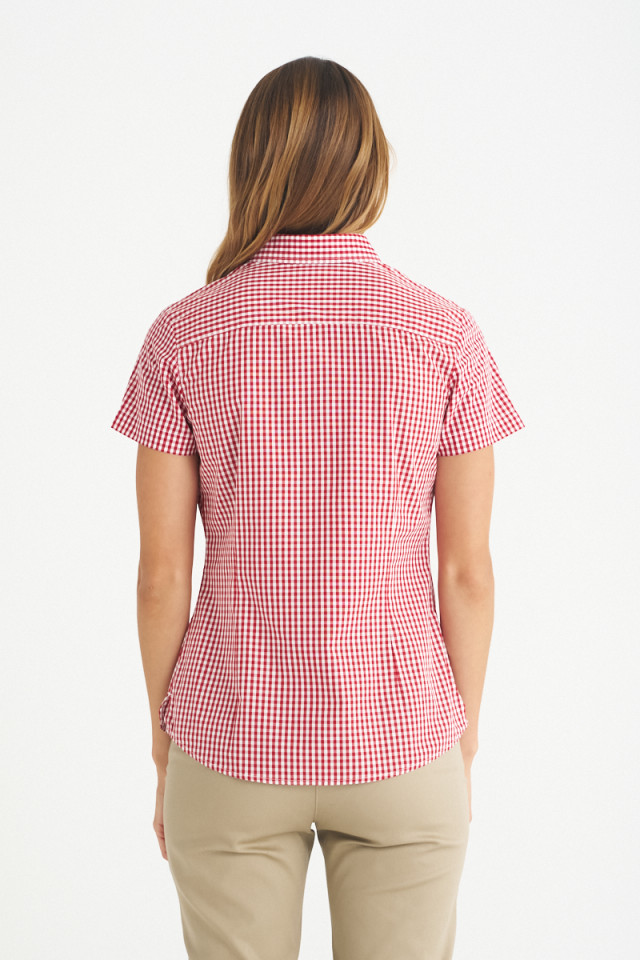 Women’s Miller Short Sleeve Shirt Red/White - Image 3