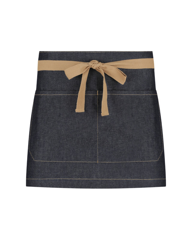 Unisex Bronte Short Apron Indigo Denim (with Natural Strap)