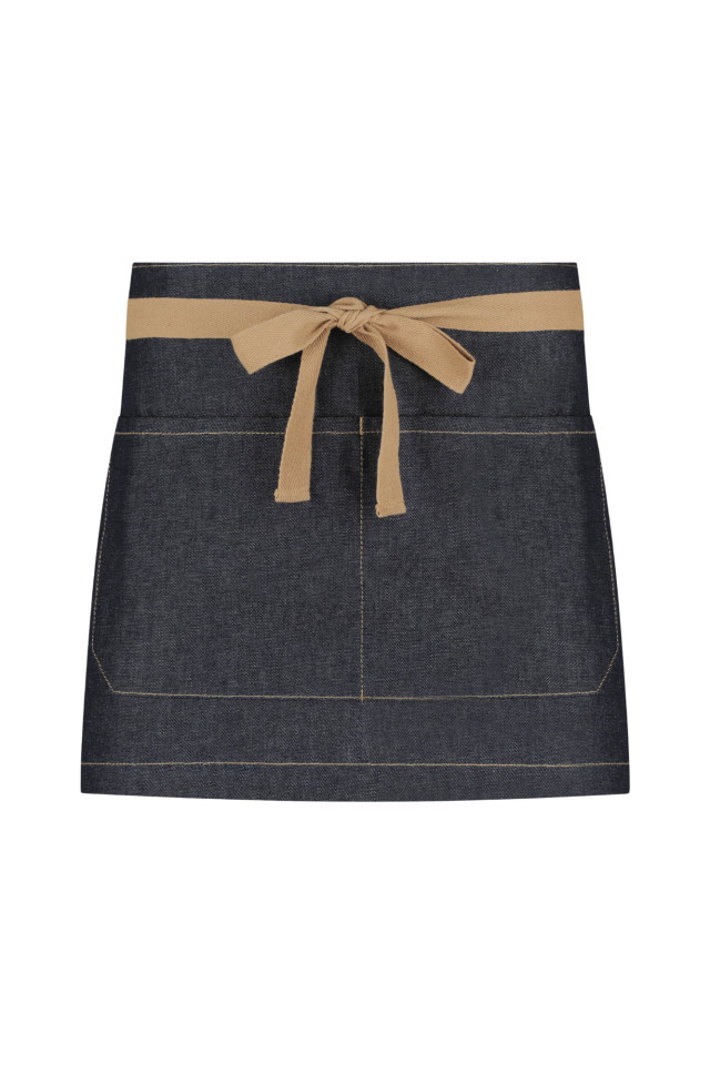 Unisex Bronte Short Apron Indigo Denim (with Natural Strap)