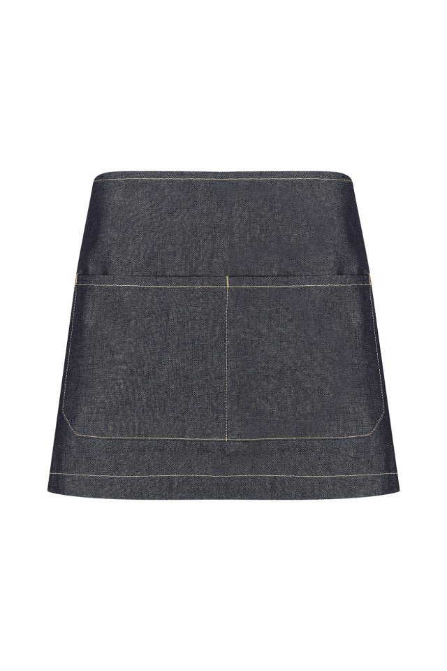 Unisex Bronte Short Apron Indigo Denim (with Natural Strap) - Image 2