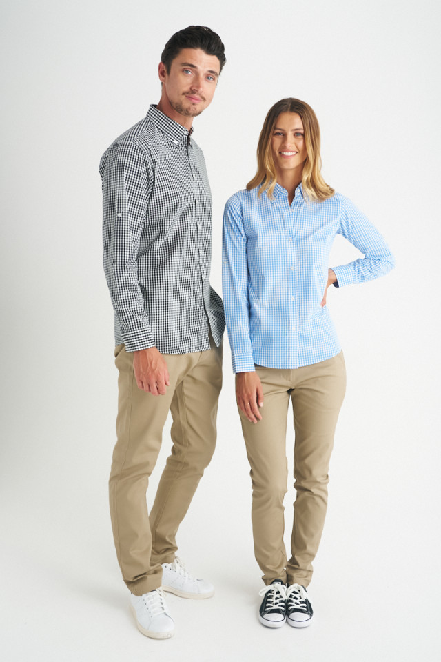 Women’s Miller Long Sleeve Shirt Sky/White - Image 3